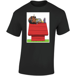 Snoop Dog T-shirt Snoopy Funny Tee Cartoon  Retro Graphic Unisex Soft Cotton Black T Shirt