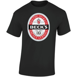 Becks Beer Germany Distressed Look Label Beer Lovers  Retro Graphic Unisex Soft Cotton Black T Shirt