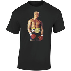 Donald Trump Rocky Balboa Fighter  Retro Graphic Unisex Soft Cotton Black T Shirt