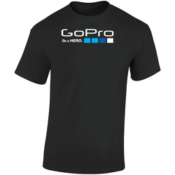 Go Pro Funny Men's Black  Retro Graphic Unisex Soft Cotton Black T Shirt