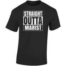 Marist Ny University College Straight Outta Graduation Parody Fan  Retro Graphic Unisex Soft Cotton Black T Shirt