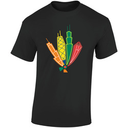 Blackhawks City No Outline  Retro Graphic Unisex Soft Cotton Black T Shirt