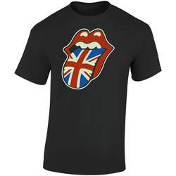 Uk Tongue  Retro Graphic Unisex Soft Cotton Black T Shirt