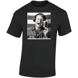 Good Morning Vietnam Robin Williams Bw  Retro Graphic Unisex Soft Cotton Black T Shirt