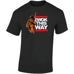 Ewok Walk This Way Funny Star Wars Retro  Retro Graphic Unisex Soft Cotton Black T Shirt