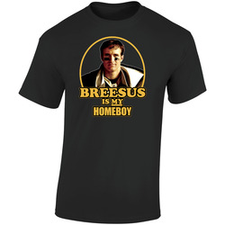 Drew Brees Breesus Is My Homeboy New Orleans Football  Retro Graphic Unisex Soft Cotton Black T Shirt
