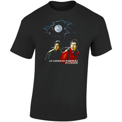 An American Werewolf In London  Retro Graphic Unisex Soft Cotton Black T Shirt