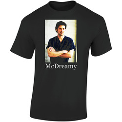 Mcdreamy Patrick Dempsey Greys Anatomy  Retro Graphic Unisex Soft Cotton Black T Shirt
