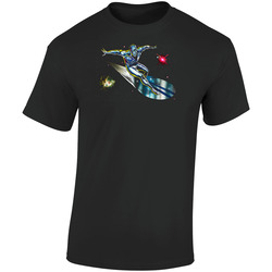 Silver Surfer Comic Superhero Cool Black  Retro Graphic Unisex Soft Cotton Black T Shirt