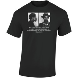 Malcolm X Mugshot With Famous Quote  Retro Graphic Unisex Soft Cotton Black T Shirt