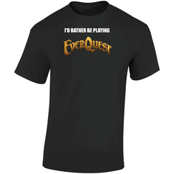 I'd Rather Be Playing Everquest  Retro Graphic Unisex Soft Cotton Black T Shirt