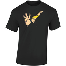 Johnny Bravo Cartoon Character Toon  Retro Graphic Unisex Soft Cotton Black T Shirt