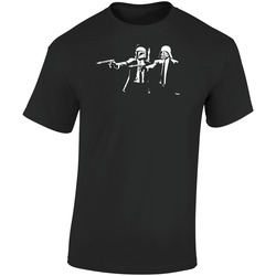 Pulp Fiction Star Wars Crossover  Retro Graphic Unisex Soft Cotton Black T Shirt