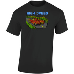 High Speed Retro Pinball Video Game  Retro Graphic Unisex Soft Cotton Black T Shirt