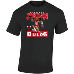 Michael Jordan Retro Basketball Caricature  Retro Graphic Unisex Soft Cotton Black T Shirt