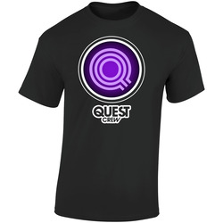 Quest Crew 2  Retro Graphic Unisex Soft Cotton Black T Shirt