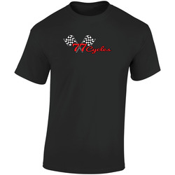 77 Cycles  Retro Graphic Unisex Soft Cotton Black T Shirt