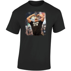Steve Austin Drinking Beer  Retro Graphic Unisex Soft Cotton Black T Shirt