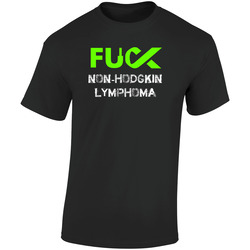 Fuck Non-Hodgkin Lymphoma Cancer - Awareness T-Shirt / Standard Fit  Retro Graphic Unisex Soft Cotton Black T Shirt
