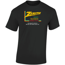 Zenith, T-shirt, Radio, Tv, Television, Stero, Retro, Logo, Hi-fi  Retro Graphic Unisex Soft Cotton Black T Shirt