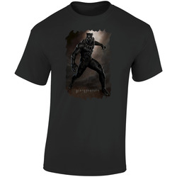 Black Panther Movie Poster Retro Look  Retro Graphic Unisex Soft Cotton Black T Shirt