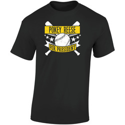 Pokey Reese For President Pittsburgh Baseball Player Funny  Retro Graphic Unisex Soft Cotton Black T Shirt