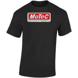 Motec Electronic Systems Automobile Car Truck Motorcycle Auto Parts Cool Distressed Style Brand Logo Emblem  Retro Graphic Unisex Soft Cotton Black T Shirt