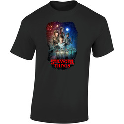 Stranger Things  Retro Graphic Unisex Soft Cotton Black T Shirt