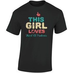 This Girl Loves Weird Al Yankovic Thumbs Love Fan Comedian Comedy Worn Look Cool  Retro Graphic Unisex Soft Cotton Black T Shirt