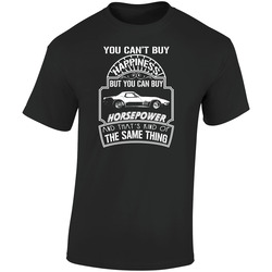 1972 Chevrolet Corvette Stingray Cant Buy Happiness Can Buy Horsepower Car Lovers  Retro Graphic Unisex Soft Cotton Black T Shirt