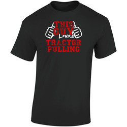 This Guy Thumbs Tractor Pulling Favorite Sport  Retro Graphic Unisex Soft Cotton Black T Shirt