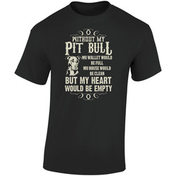 Without My Pit Bull  Retro Graphic Unisex Soft Cotton Black T Shirt