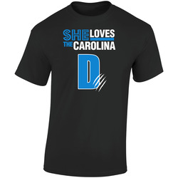 She Loves The Carolina D  Retro Graphic Unisex Soft Cotton Black T Shirt