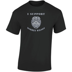 I Support Darren Wilson, Badge, Law Enforcement !  Retro Graphic Unisex Soft Cotton Black T Shirt