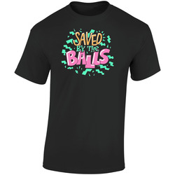 Saved By The Balls Dodgeball Team Uniform Funny  Retro Graphic Unisex Soft Cotton Black T Shirt