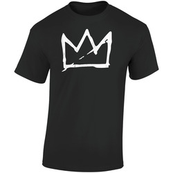 Basquiat Crown Artist Symbol Logo Fan Art  Retro Graphic Unisex Soft Cotton Black T Shirt