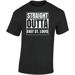 Straight Outta East St. Louis Illinois City Compton Parody Grunge  Retro Graphic Unisex Soft Cotton Black T Shirt