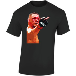 Nate Diaz Middle Finger  Retro Graphic Unisex Soft Cotton Black T Shirt