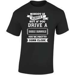 Nobody Is Perfect But If You Drive A Dodge Durango A Funny Car  Retro Graphic Unisex Soft Cotton Black T Shirt