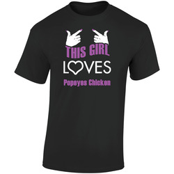 This Girl Loves Popeyes Chicken Funny Food  Retro Graphic Unisex Soft Cotton Black T Shirt