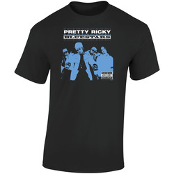 Pretty Ricky Bluestars  Retro Graphic Unisex Soft Cotton Black T Shirt
