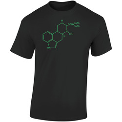 Lsd Molecule  Retro Graphic Unisex Soft Cotton Black T Shirt