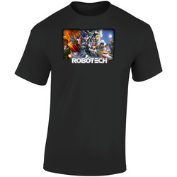 Robotech Cartoon Anime Comic  Retro Graphic Unisex Soft Cotton Black T Shirt