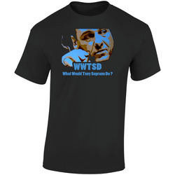 Tony Soprano Wwtsd The Sopranos  Retro Graphic Unisex Soft Cotton Black T Shirt