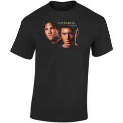 Supernatural Sam Dean Winchester Tv Show  Retro Graphic Unisex Soft Cotton Black T Shirt