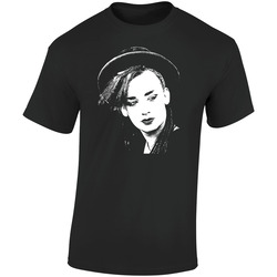 061  Retro Graphic Unisex Soft Cotton Black T Shirt