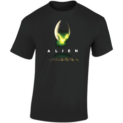 Alien Sci Fi Cult Movie  Retro Graphic Unisex Soft Cotton Black T Shirt