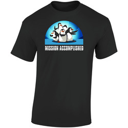 Penguins Of Madagascar Tv Show Kids Funny  Retro Graphic Unisex Soft Cotton Black T Shirt