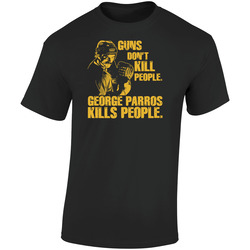George Parros Guns Anaheim Ducks Hockey Fighter Goon  Retro Graphic Unisex Soft Cotton Black T Shirt