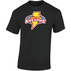 Captain Awesome Funny Cool  Retro Graphic Unisex Soft Cotton Black T Shirt